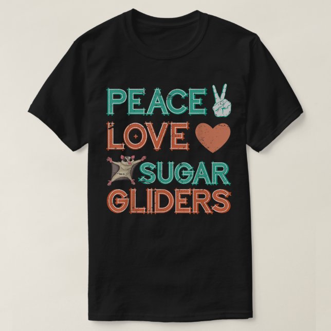 Peace Liebe Sugar Glider T-Shirt (Design vorne)