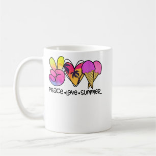 Peace Liebe Summer Ice Cream Beach Urlaub Kaffeetasse