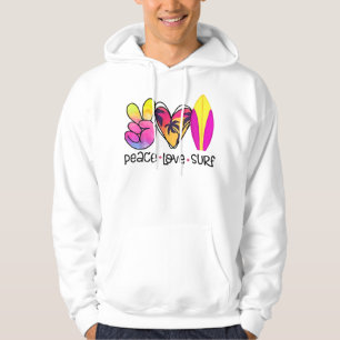 Peace Liebe Summer Surf Retro Urlaub Hoodie