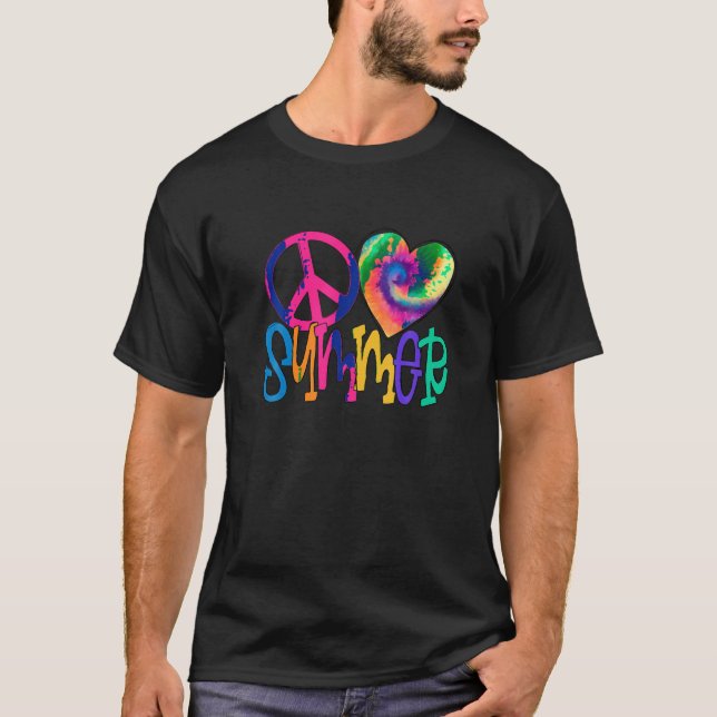 Peace Liebe Summer Vibes Beach Vacay Sommerzeit Dy T-Shirt (Vorderseite)