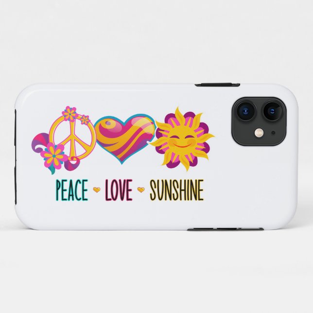 Peace Liebe Sunshine Case-Mate iPhone Hülle (Rückseite (Horizontal))