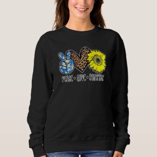 Peace Liebe Sunshine Lehrer Sonnenblume Plus Größe Sweatshirt
