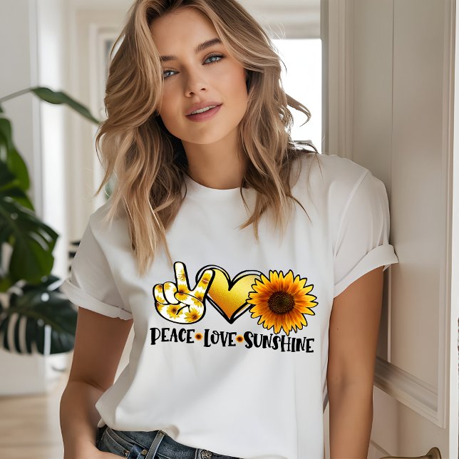 Peace Liebe Sunshine Moderne Sonnenblume Girly Chi Tri-Blend Shirt (Von Creator hochgeladen)