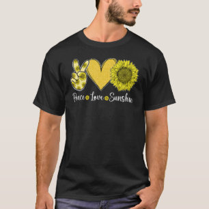 Peace Liebe Sunshine Sonnenblume Hippie Sonnenblum T-Shirt