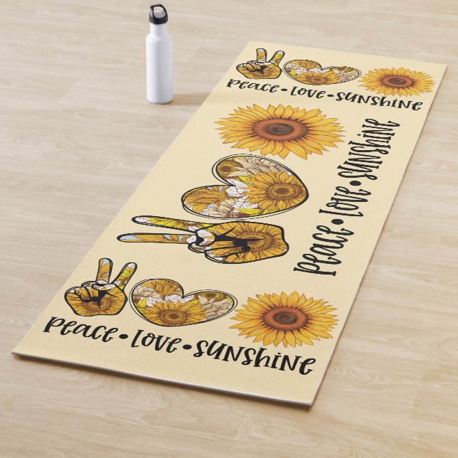 Peace Liebe Sunshine Yoga Mat - Herz und Sonnenblu Yogamatte (Beispiel)