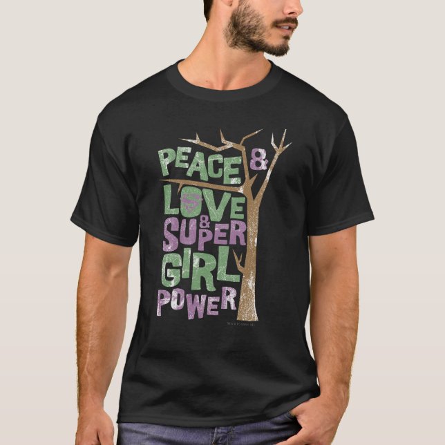 Peace Liebe & Supergirl Power T-Shirt (Vorderseite)