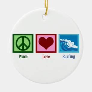 Peace Liebe Surfing Keramikornament