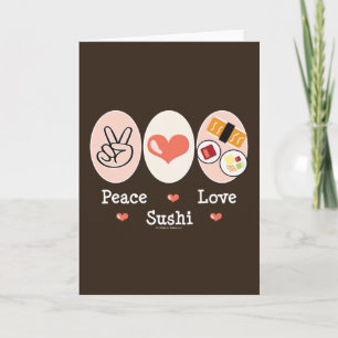 Peace Liebe Sushi Grußkarte Karte