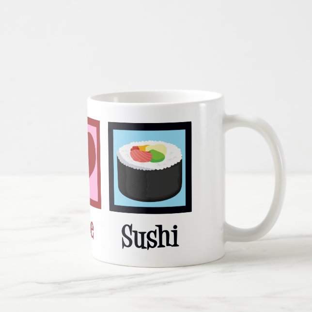 Peace Liebe Sushi Kaffeetasse (Rechts)