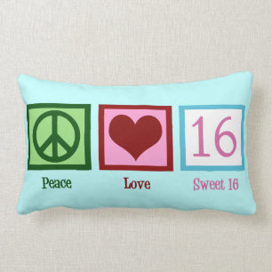 Peace Liebe Sweet 16 Birthday Girl Lendenkissen