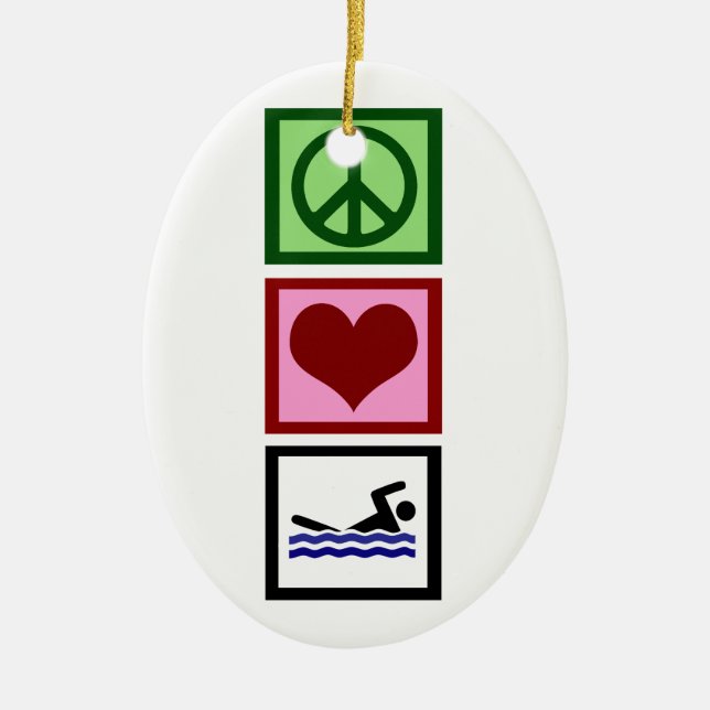 Peace Liebe Swim Keramikornament (Vorne)