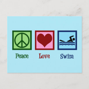 Peace Liebe Swim Postkarte
