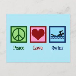Peace Liebe Swim Postkarte