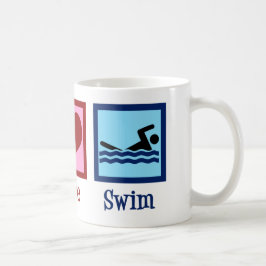 Peace Liebe Swim Team Niedlich Schwimmer Kaffeetasse
