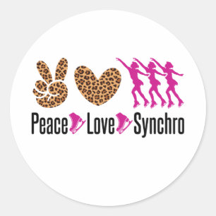 Peace Liebe Synchro Synchronized Skaten Runder Aufkleber