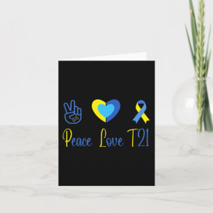 Peace Liebe T21 Blue Yellow World Down Syndrome Da Karte