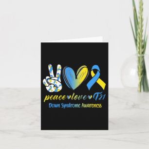 Peace Liebe T21 Down Syndrome Awareness Awareness Karte