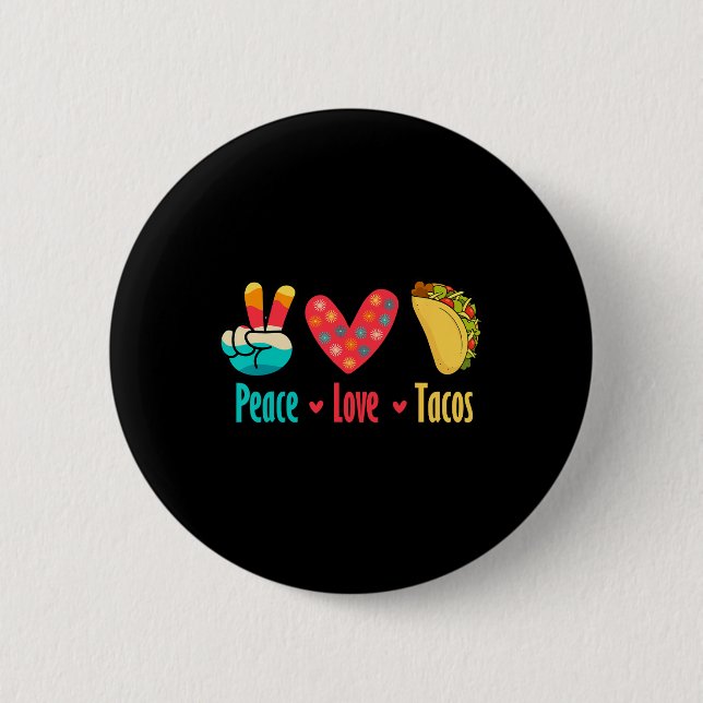 Peace Liebe Tacos Cinco De Mayo Button (Vorderseite)