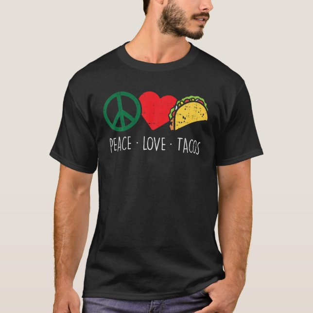 Peace Liebe Tacos Cinco De Mayo Fiesta Mexican Hip T-Shirt (Vorderseite)