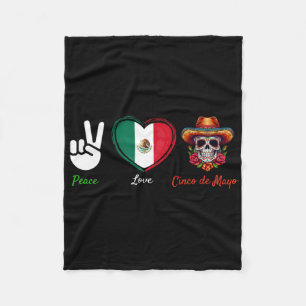 Peace Liebe Tacos Cinco De Mayo Mexikanischer Spaß Fleecedecke