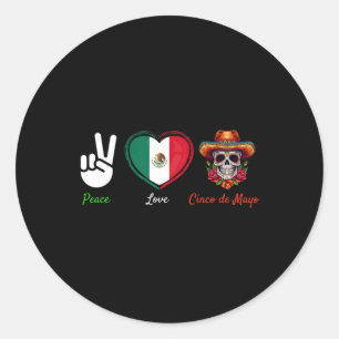 Peace Liebe Tacos Cinco De Mayo Mexikanischer Spaß Runder Aufkleber
