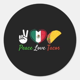 Peace Liebe Tacos Niedlich Taco Cinco De Mayo Mexi Runder Aufkleber