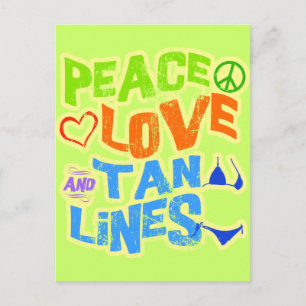 Peace Liebe Tan Lines Postkarte
