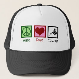 Peace Liebe Tattoos Niedlich Tattoo Artist Gun Truckerkappe