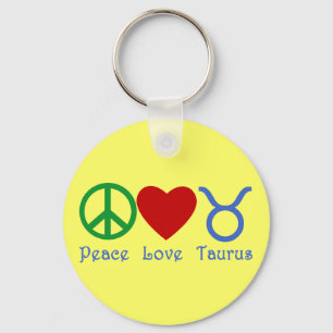 Peace Liebe Taurus Astrologie Products Schlüsselanhänger