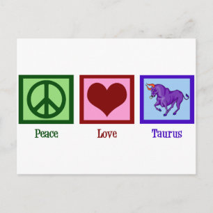 Peace Liebe Taurus Postkarte