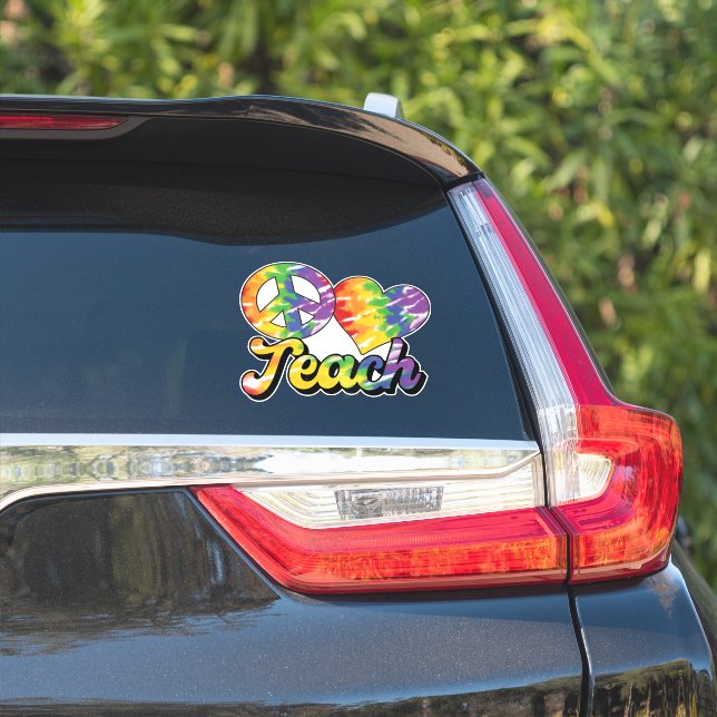 Peace Liebe Teach Colorful Aufkleber (Auto Seite)
