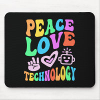 Peace Liebe Technology Retro Computerlehrer Vibes