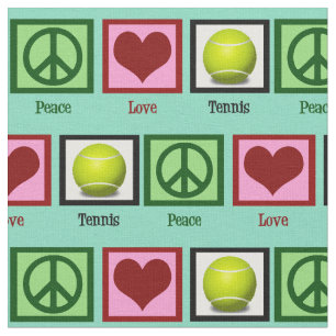 Peace Liebe Tennis Aquamarin Green Stoff