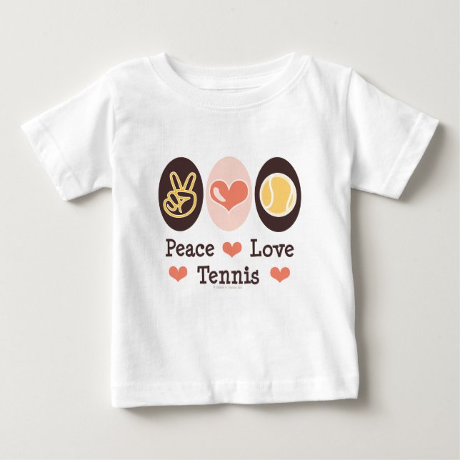Peace Liebe Tennis Baby Long Sleeve T-Shirt (Vorderseite)
