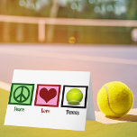 Peace Liebe Tennis Karte<br><div class="desc">Sind Sie Tennisprofi an Ihrer High School oder Uni? Zeig es ab!</div>