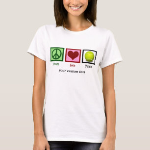 Peace Liebe Tennis Niedlich Custom Women's T-Shirt