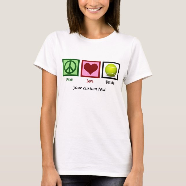 Peace Liebe Tennis Niedlich Custom Women's T-Shirt (Vorderseite)