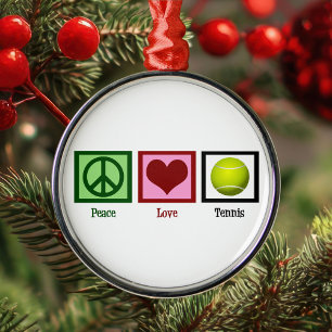 Peace Liebe Tennis Ornament Aus Metall