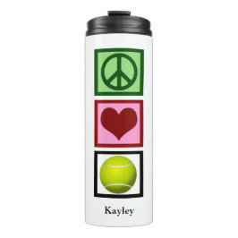 Peace Liebe Tennis Player Niedlich Personalisiert Thermosbecher