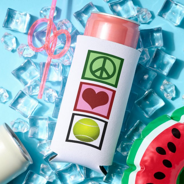 Peace Liebe Tennis Player Niedlich Selters Dosenkühler (In Situ Sommer)