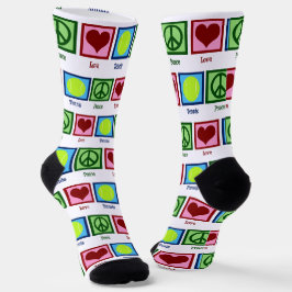 Peace Liebe Tennis Player Niedlich Socken