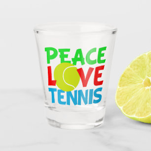 Peace Liebe Tennis Player Schnapsglas
