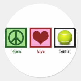 Peace Liebe Tennis Runder Aufkleber