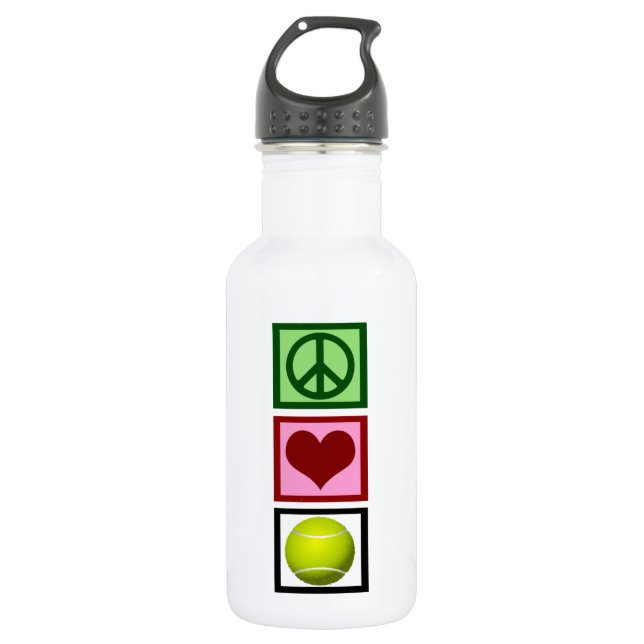 Peace Liebe Tennis Trinkflasche (Vorderseite)