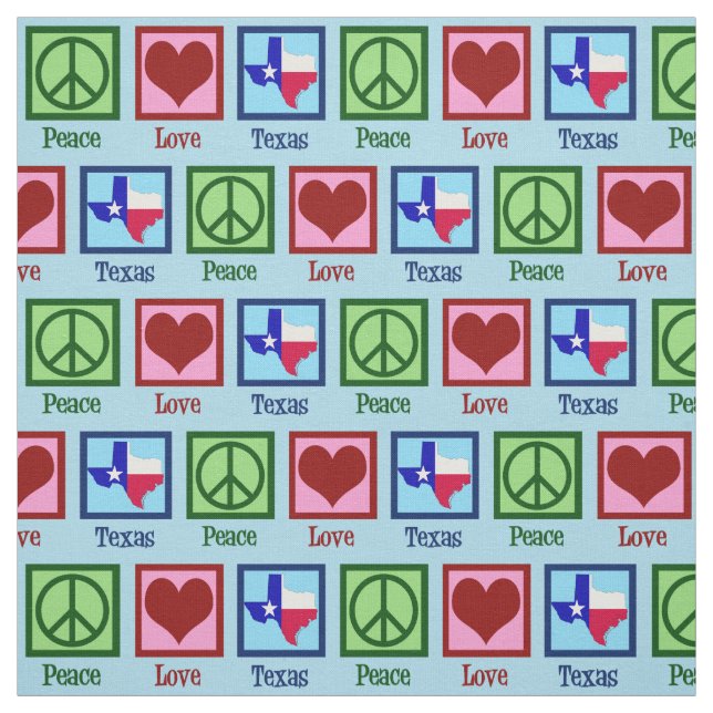 Peace Liebe Texas Proud Texan Stoff (Muster)