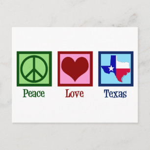 Peace Liebe Texas Staatsflagge Postkarte