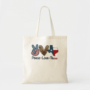 Peace Liebe Texas TX Texas Flag Funny City Zuhause Tragetasche
