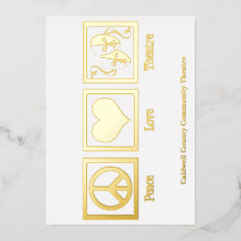 Peace Liebe Theater Company Custom Christmas Gold Folien Feiertagskarte