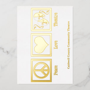 Peace Liebe Theater Company Custom Christmas Gold Folien Feiertagskarte