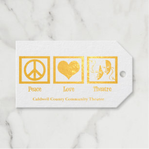Peace Liebe Theater Company Custom Christmas Gold Geschenkanhänger